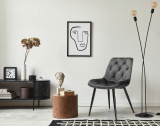 Krzesło tapicerowane Eliot Velvet grafitowe