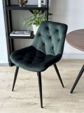 Krzesło tapicerowane Eliot Velvet ciemnozielone